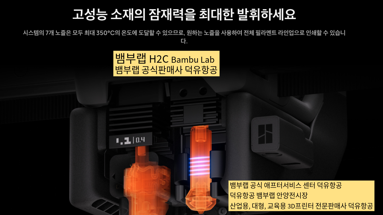 뱀부랩 H2C 모델은가장 완성도 높은 뱀부랩 3D프린터 모델입니다. 테크레이더 리뷰외 2개의 H2C 모델리뷰, #Bambulab #뱀부랩 #H2C #덕유항공 #리뷰 #완성도