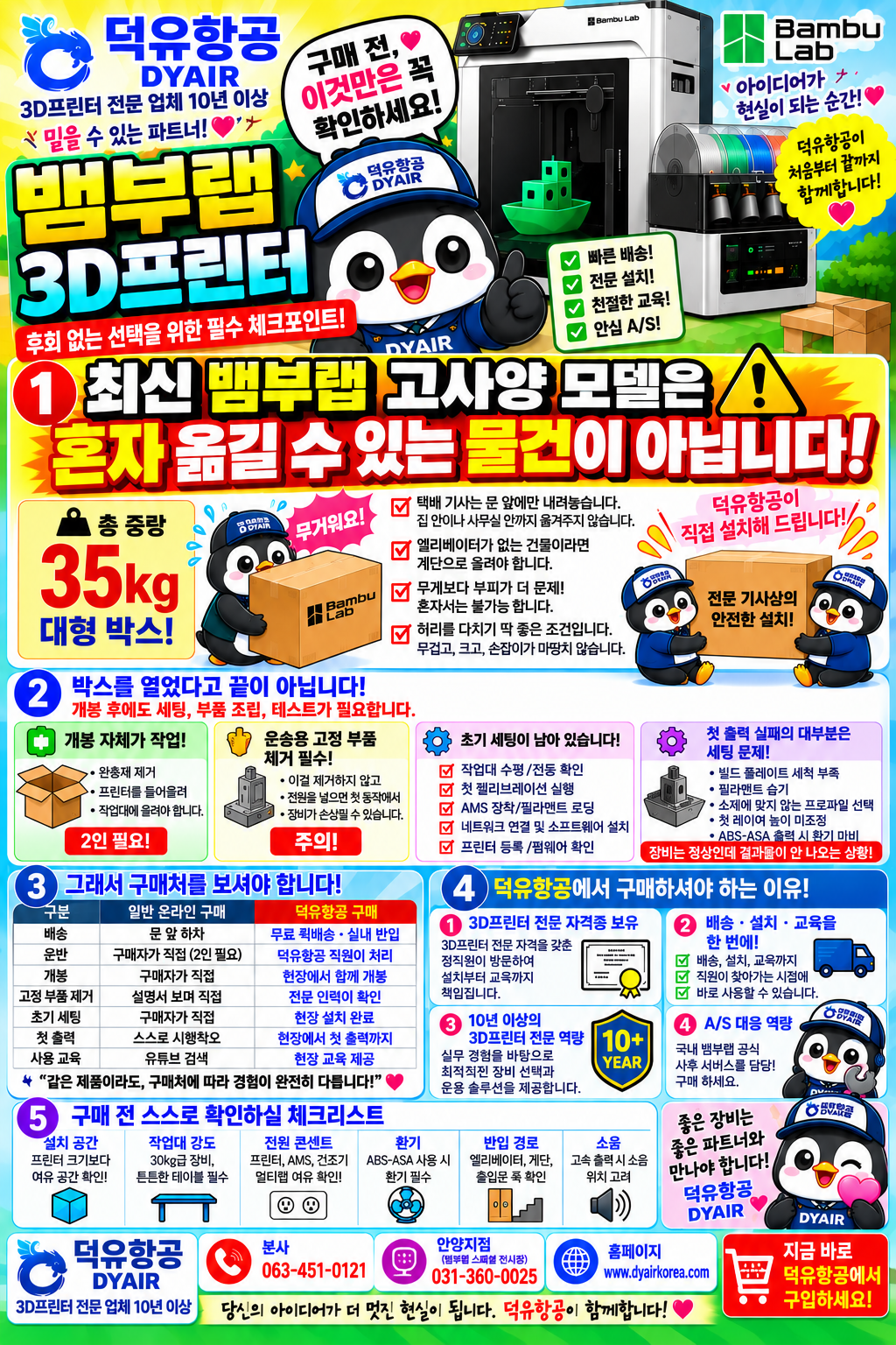 뱀부랩 고사양 모델, 고중량, 이동 운반 설치의 어려움